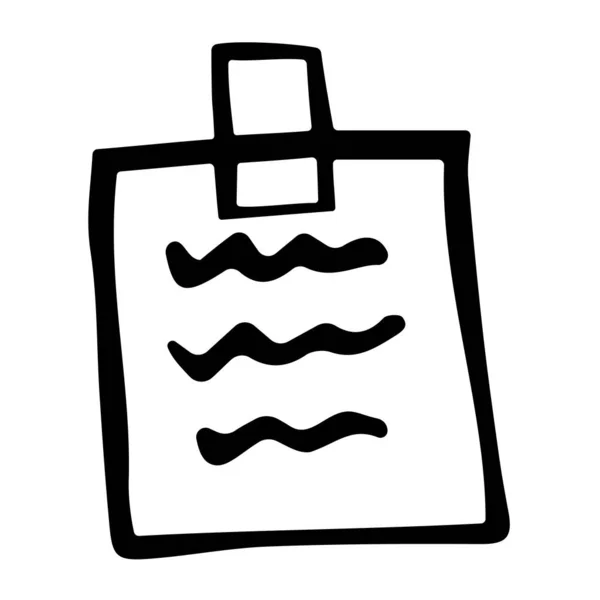 Karalama tarzında yazılmış bir not. El yazısı çıkartması. Beyaz arkaplanda vektör çizimi izole edildi. Reklam simgesi, bildirim veya diğer iletiler.