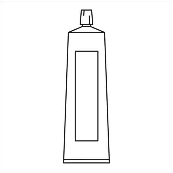 Diş macunu vektör çizgisi simgesi beyaz arkaplanda izole edildi. Tuvalet malzemeleri imzası. Cilt bakımı için kozmetik.