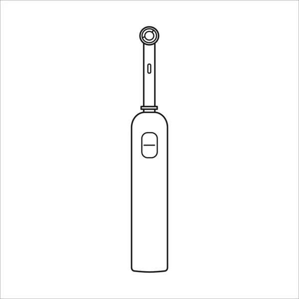 Icono Vector Contorno Cepillo Dientes Eléctrico Signo Único Salud Dental — Vector de stock