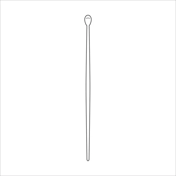 Kulak kepçesi vektör çizgisi simgesi. Kulak karıştırma özgüvenin sembolü. Beyaz arka planda izole edilmiş bakım seti hijyen aracı.