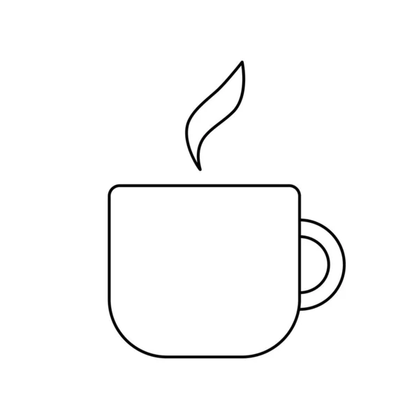 Kaffekopp Kontur Ikon Vektor Illustration Isolerad Vit Bakgrund Mugg Varm — Stock vektor