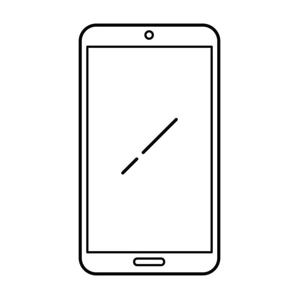Icône Ligne Smartphone Sur Fond Blanc Illustration Vectorielle Simple Isolée — Image vectorielle
