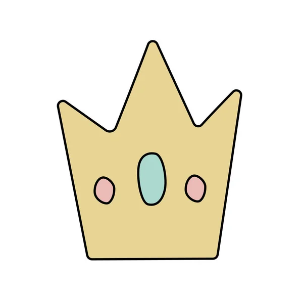 Sevimli karalama ikonu. Beyaz arkaplanda izole edilmiş kraliyet aksesuarlarının vektör çizimi
