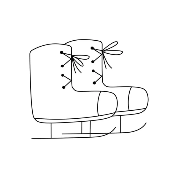 Skates Estilo Doodle Para Colorir Livro Ilustração Desenho Animado Vetorial —  Vetores de Stock