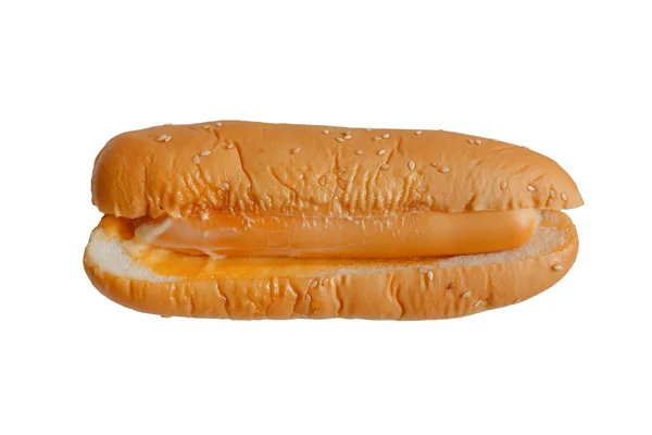 Isolerade hotdog med sås — Stockfoto