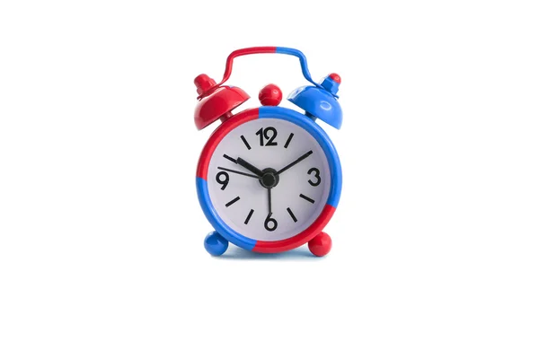 Alarm klok in blauw en rood — Stockfoto