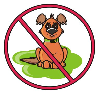 yuvarlak işareti yasaklı köpekler yürüyüş