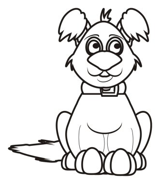 Oturan bir köpek boyama