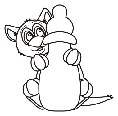 bir şişe süt ile boyama kedi