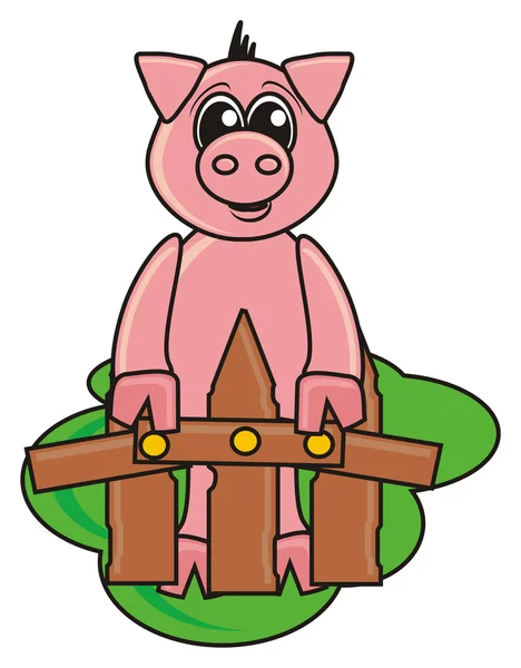 Porco na fazenda — Fotografia de Stock