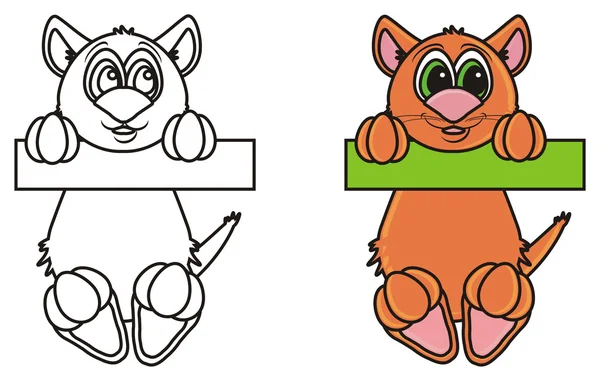 Раскраска с примером кота, висящего на перекладине — стоковое фото