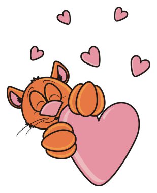 pembe kalpli kahverengi kedi