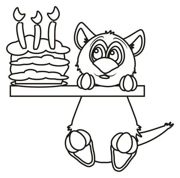 Katze mit Kuchen färben — Stockfoto