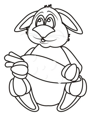 Boyama bunny havuç holding