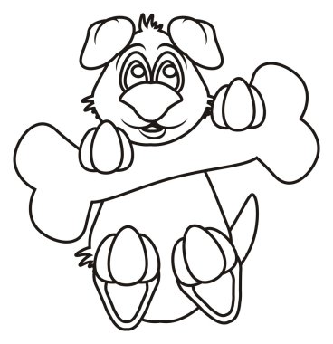 kemik bulmuş köpek boyama