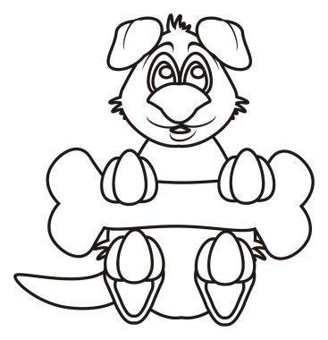 kemik bulmuş köpek boyama