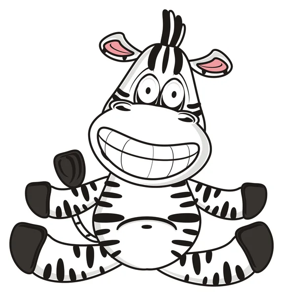 Zebra oturma ve gülümseyen — Stok fotoğraf