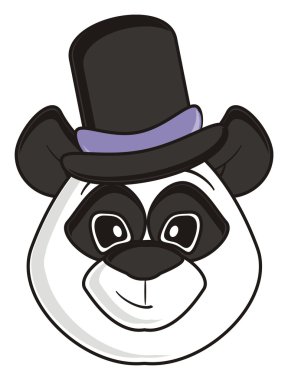 Panda bir silindir şapkalı