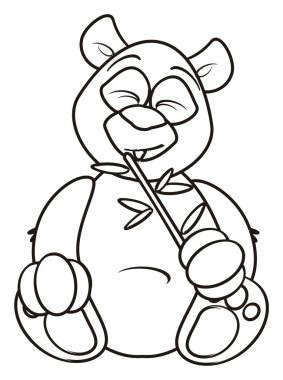 Bambu yemek boyama panda