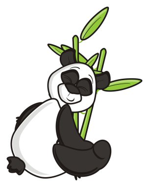 Panda bambu arkanıza yaslanın