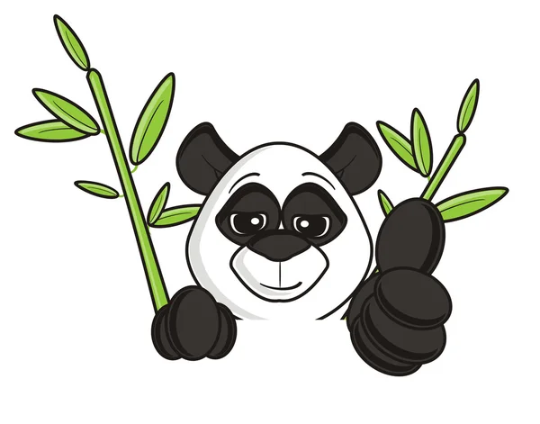 panda showing cool in bamboo