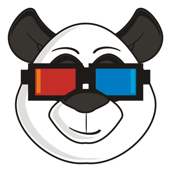 Panda v 3d brýle — Stock fotografie