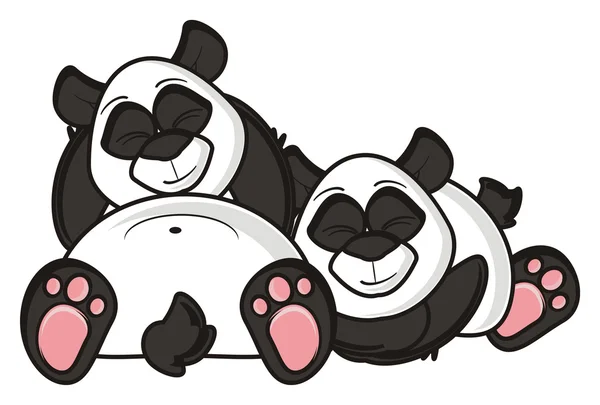 Two pandas sleeping together — Stock Photo, Image