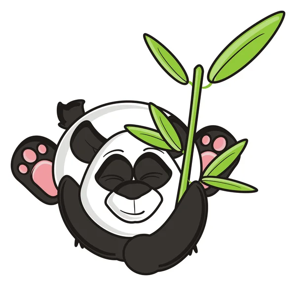 Panda sova med bambu — Stockfoto