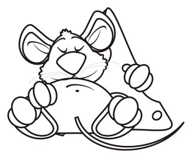 Peynir ile uyku fare boyama