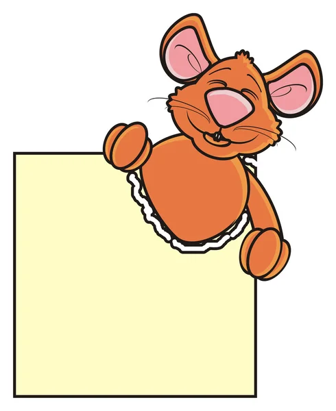 Myszka, wystaje z arkusza papieru puste — Zdjęcie stockowe