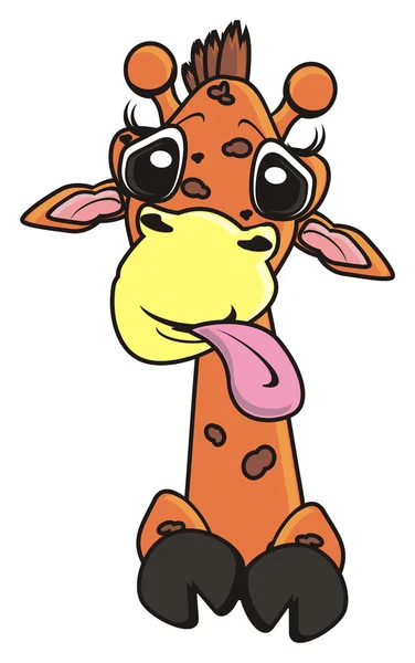 Giraffe showing tongue — Stock Photo, Image