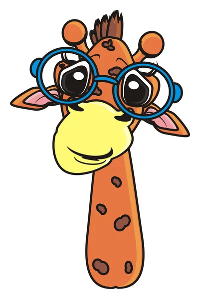 Sevimli zürafa yuvarlak gözlük — Stok fotoğraf