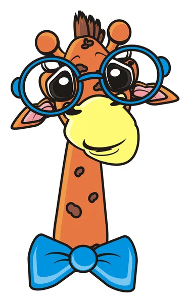 Giraffe with glasses and a bow tie — Stock Photo, Image