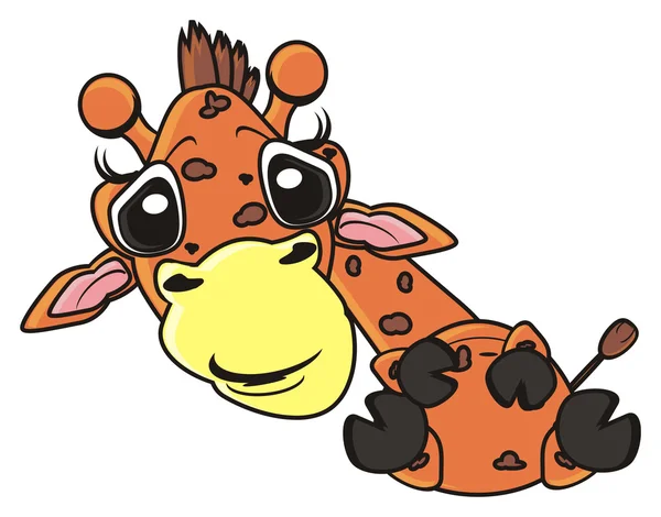 Funny giraffe lying — Stock Photo, Image