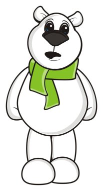  yeşil bir eşarp ile sürpriz beyaz ayıcık