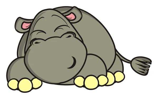 Hippo lies and sleeps — Stock Photo, Image