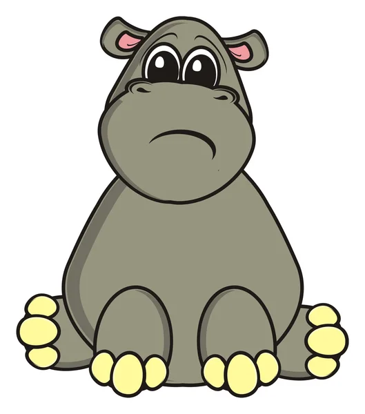 Sad hippo sits — Stock Photo, Image