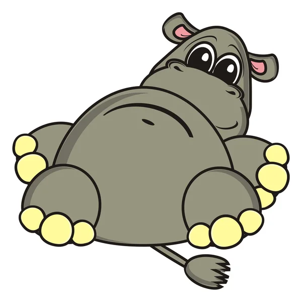 Směšné Hippo leží — Stock fotografie