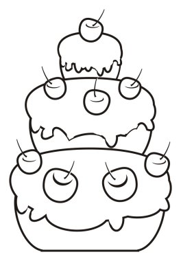 Kiraz ile boyama üç katlı pasta