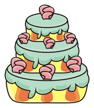 three storey cake flowers