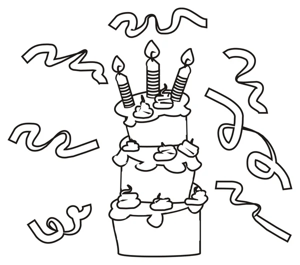 Kuchenfärbung mit drei Lagen und rund um das Band — Stockfoto