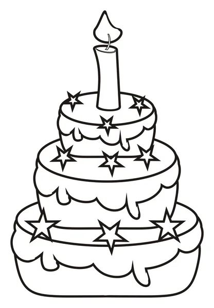 Раскраска торта с орнаментами и звездой — стоковое фото