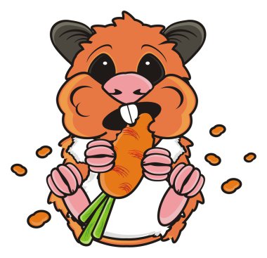 hamster bir havuç kemiren