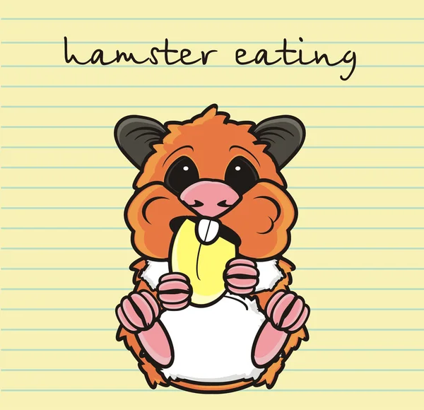 Hamster desenhado em folha de caderno — Fotografia de Stock