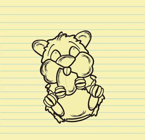 Hamster drawn in notebook sheet