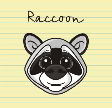 Not Defteri sayfası boya Rakun yüz