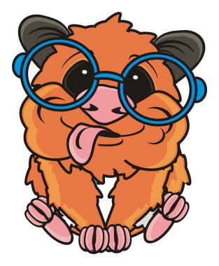 Oturma ve Dil Gösterilen hamster