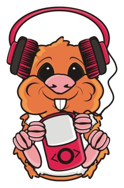 Kulaklıklar müzik dinlemek hamster