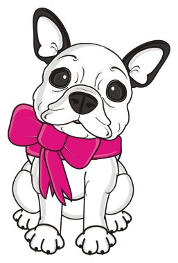 pembe bir yay ile köpek