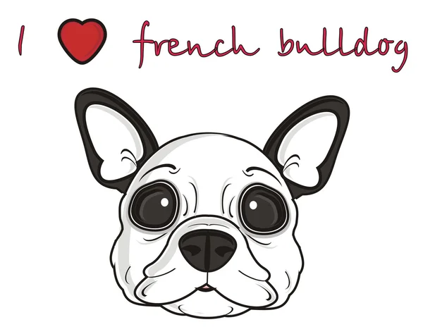 Σκύλος και τα λόγια που μου αρέσει το γαλλικό μπουλντόγκ — Φωτογραφία Αρχείου